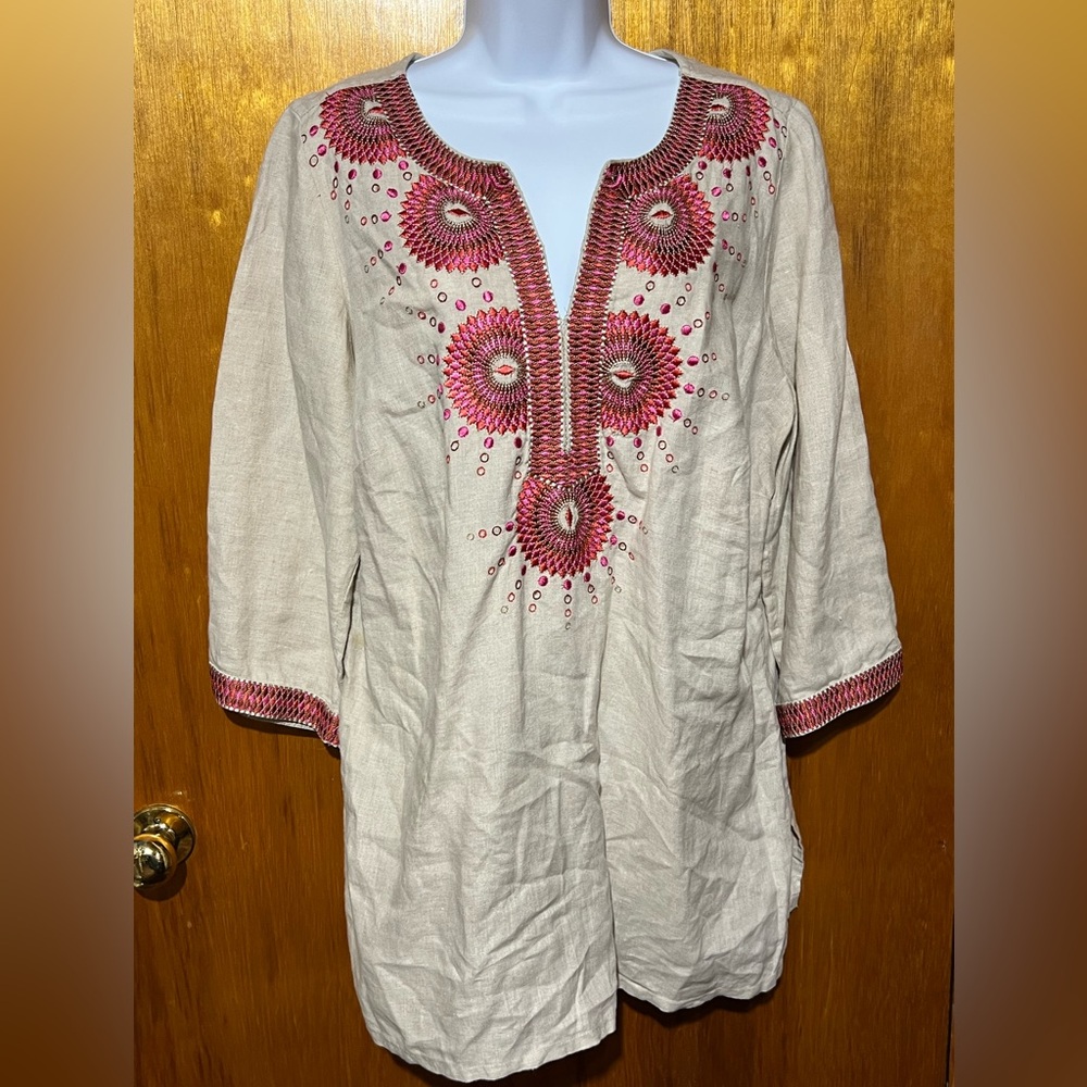Charter Club Woman Linen Tunic Size 0X